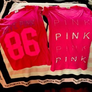Pink VS sequin bling T-shirts